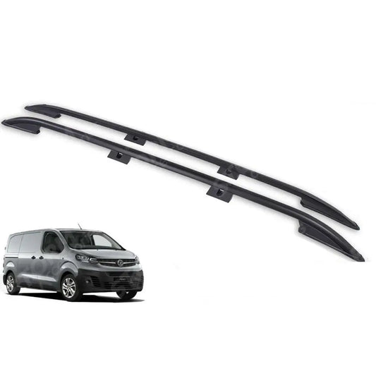 Proace / Expert / Dispatch Long L3 2016 On Aluminium Roof Rails In Black For Vauxhall Vivaro Lwb 2019 On