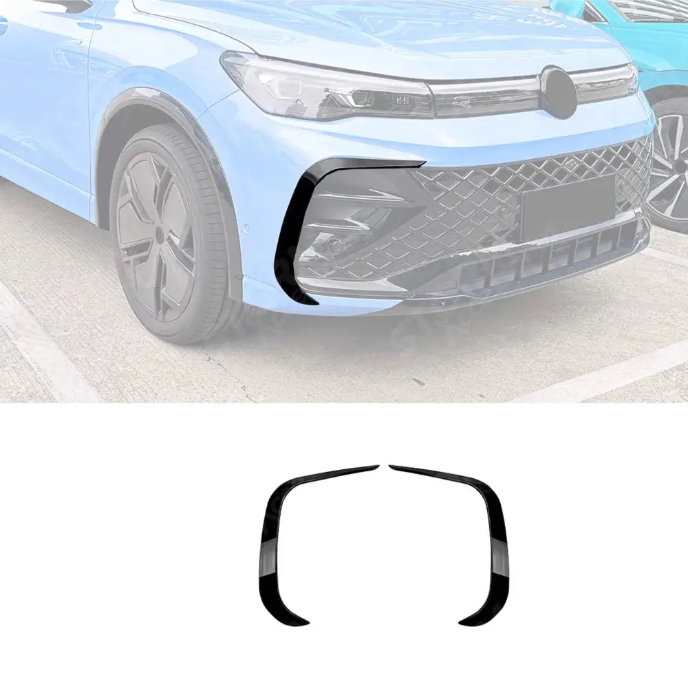 R Line Front Canards In Gloss Black For Volkswagen Tiguan MK3 2024+