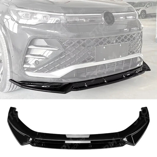 R Line Front Splitter In Gloss Black For Volkswagen Tiguan MK3 2024+