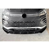 R Line Front Splitter In Gloss Black For Volkswagen Tiguan MK3 2024+