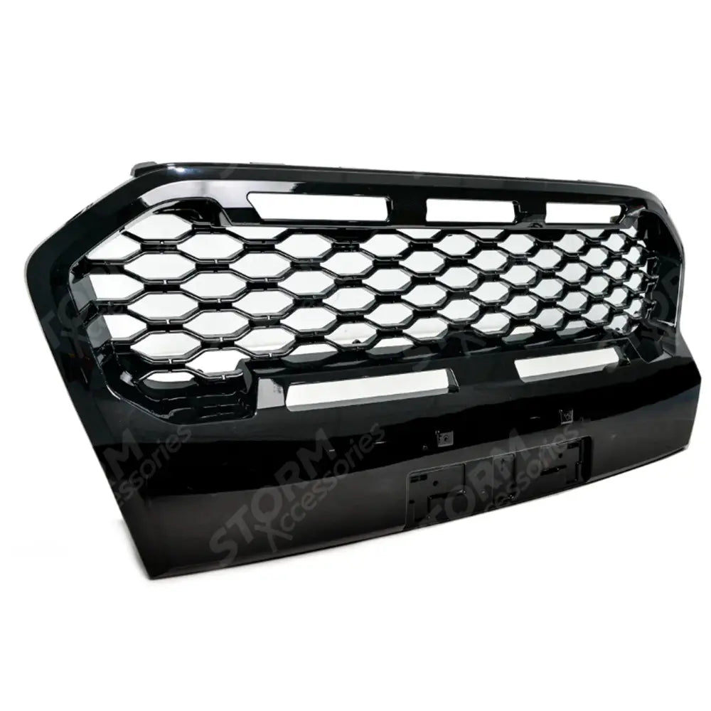 Ranger T6 2016-2019 Replacement Grill With LED'S In Gloss Black - Mesh Style