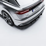 Rear Blade Diffuser In Gloss Black For Audi Q8 S-line 2018 On