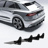 Rear Blade Diffuser In Gloss Black For Audi Q8 S-line 2018 On