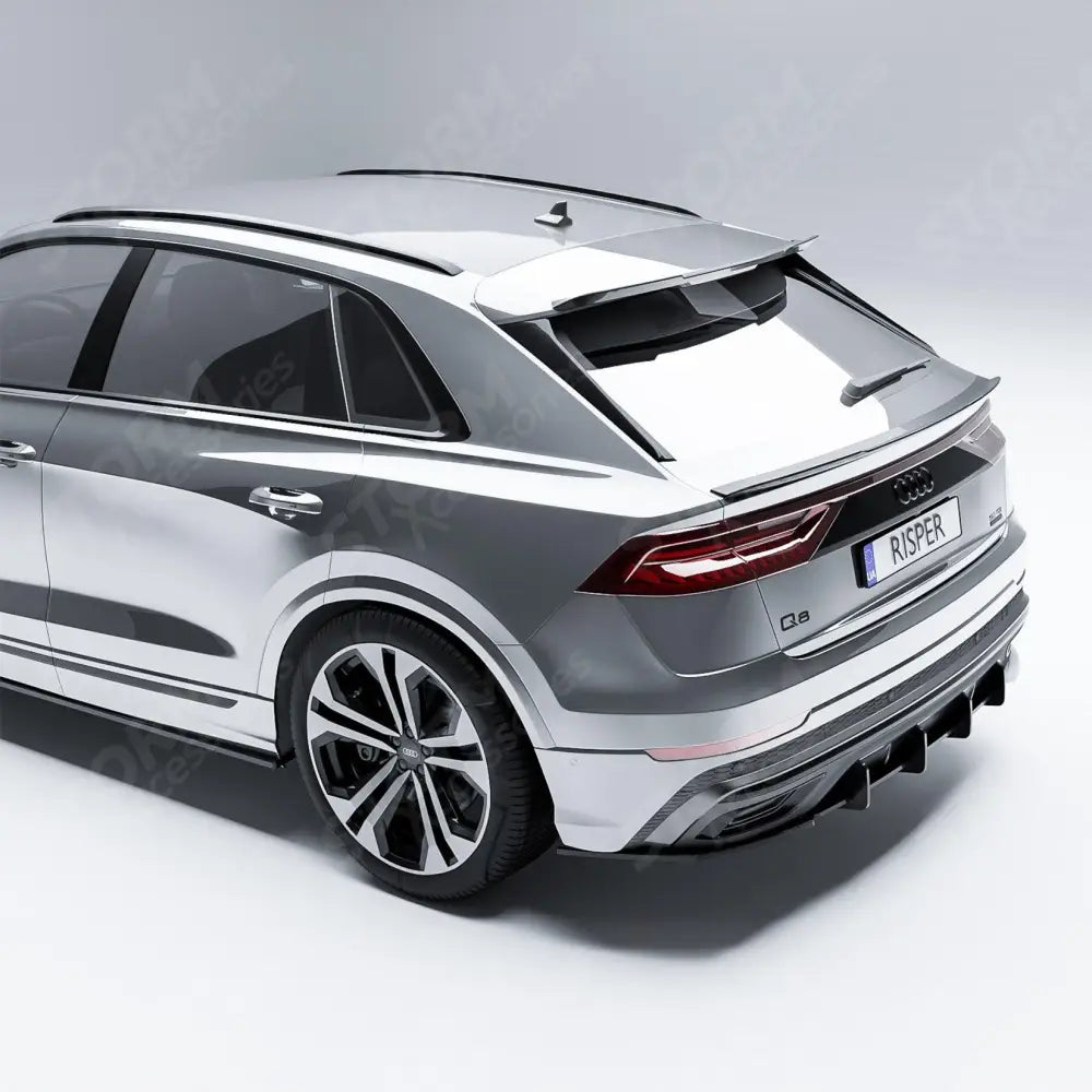 Rear Blade Diffuser In Gloss Black For Audi Q8 S-line 2018 On
