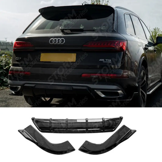 Rear Diffuser in Gloss Black For Audi Q7 S-line 2019+