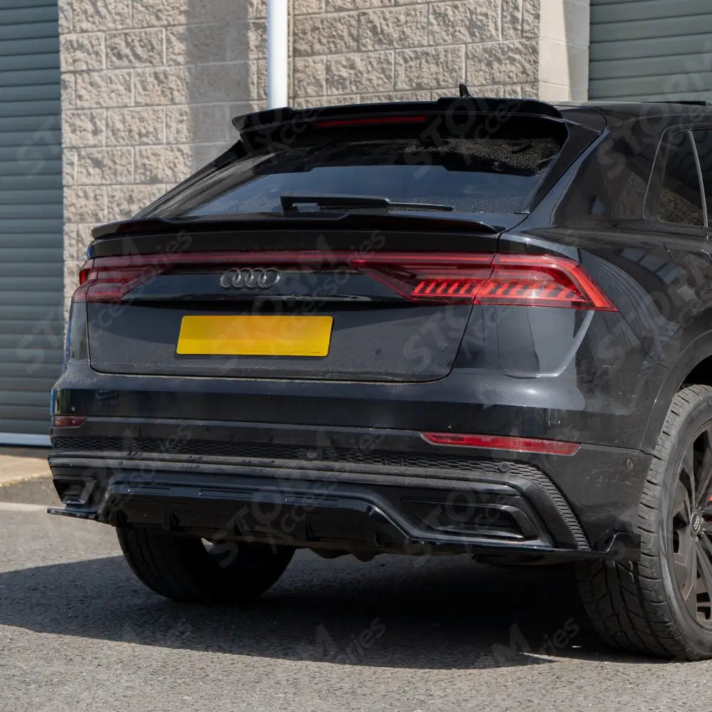 Rear Diffuser & Side Splitters In Gloss Black For Audi Q8 S Line 2023+