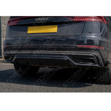 Rear Diffuser & Side Splitters In Gloss Black For Audi Q8 S Line 2023+