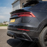 Rear Diffuser & Side Splitters In Gloss Black For Audi Q8 S Line 2023+