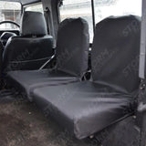 Rear Set Of 2 Dicky Folding Seat Covers Black For Land Rover Defender 90 110 - 1983-2007