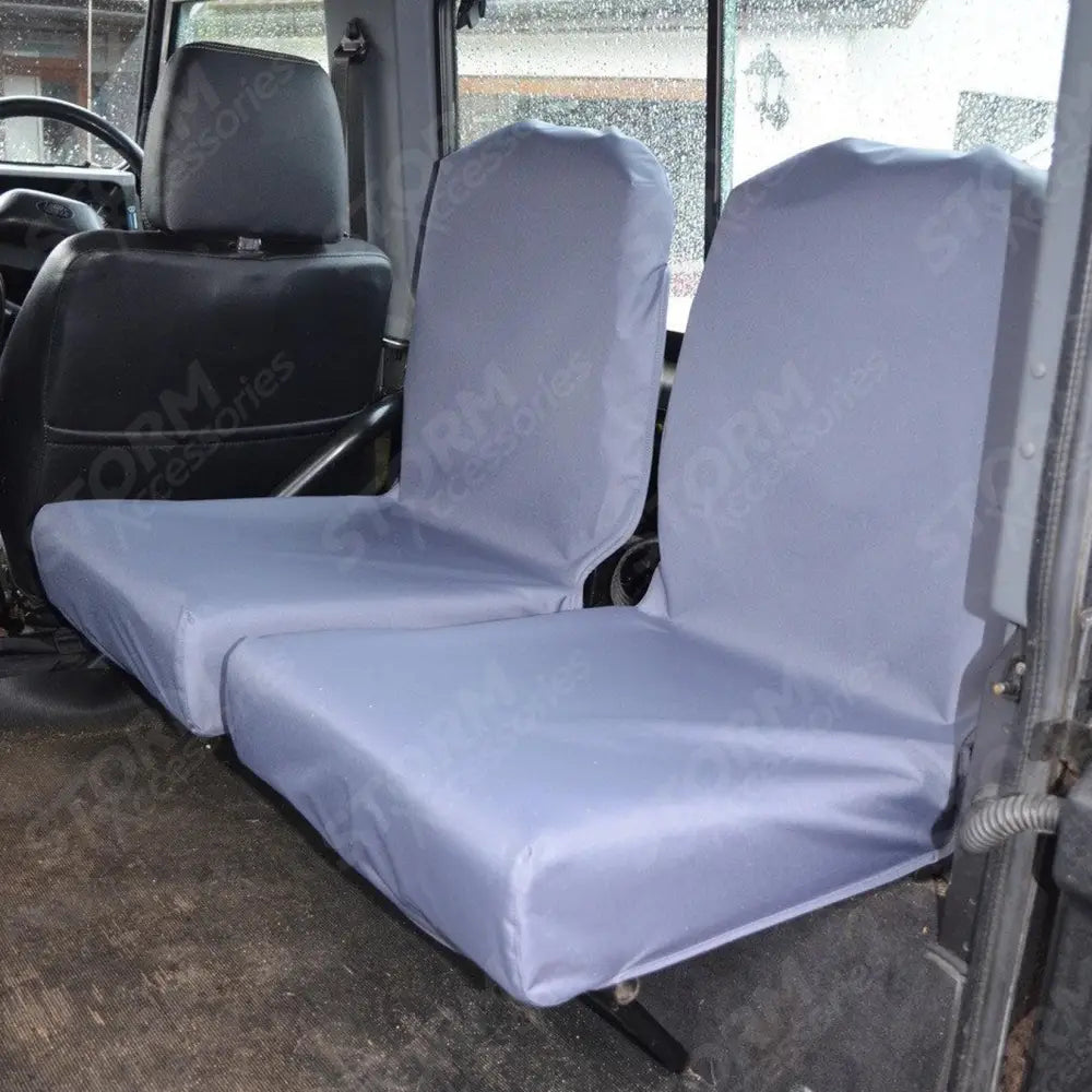 Rear Set Of 2 Dicky Folding Seat Covers Grey For Land Rover Defender 90 110 - 1983-2007