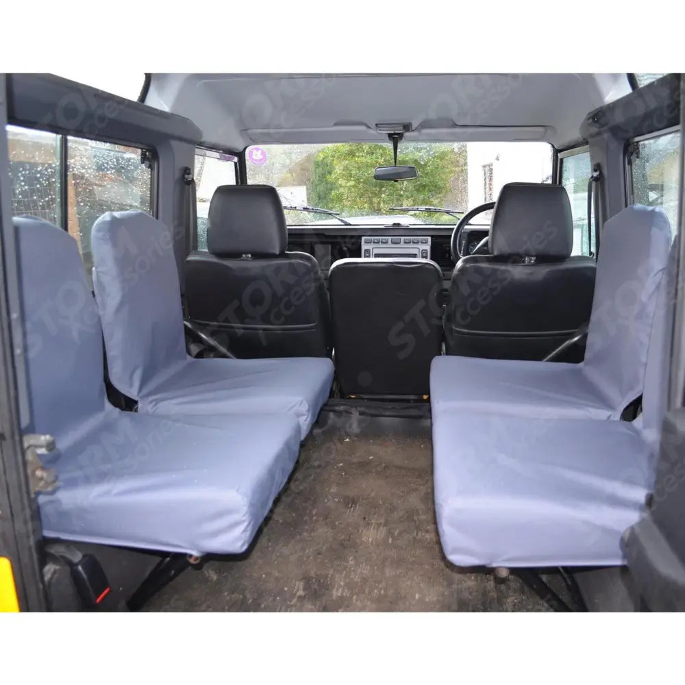 Rear Set Of 4 Dicky Folding Seat Covers Grey For Land Rover Defender 90 110 - 1983-2007