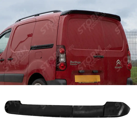 Rear Spoiler (Barn Doors) In Gloss Black For Citroen Berlingo 2008 On