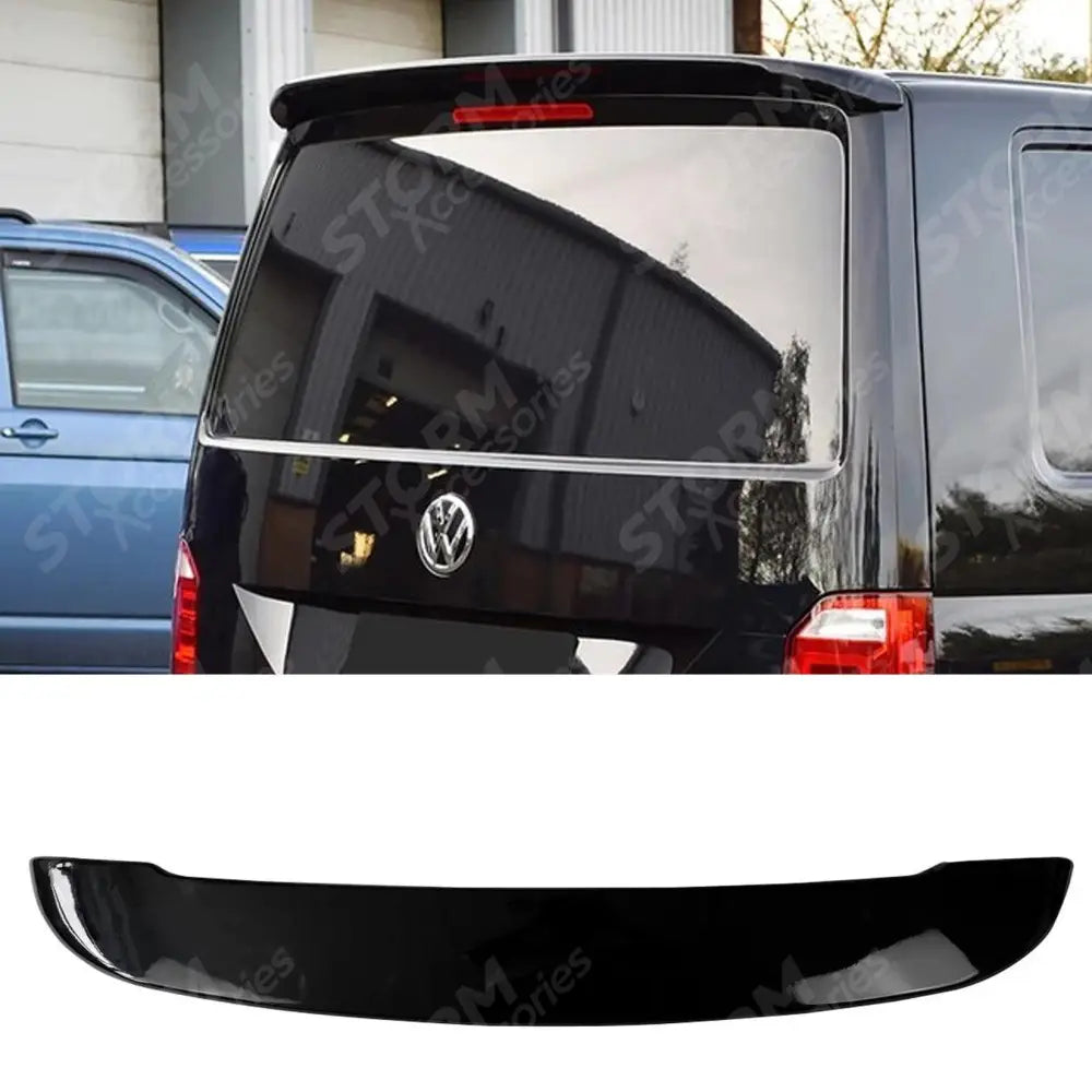 Rear Spoiler Gloss Black T6 T6.1 For Volkswagen Transporter Tailgate 2016-2024
