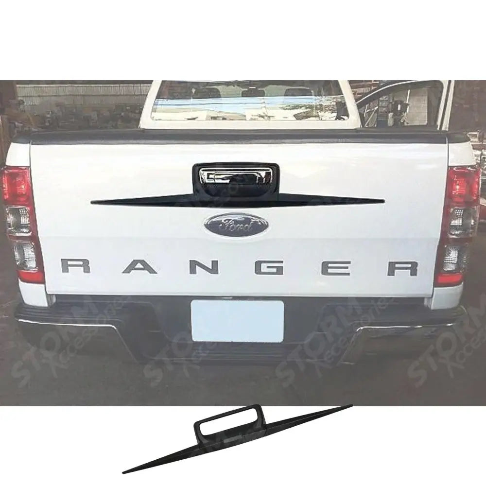 Rear Tailgate Door Handle Surround Trim Cover Black For Ford Ranger T6 2012-2022