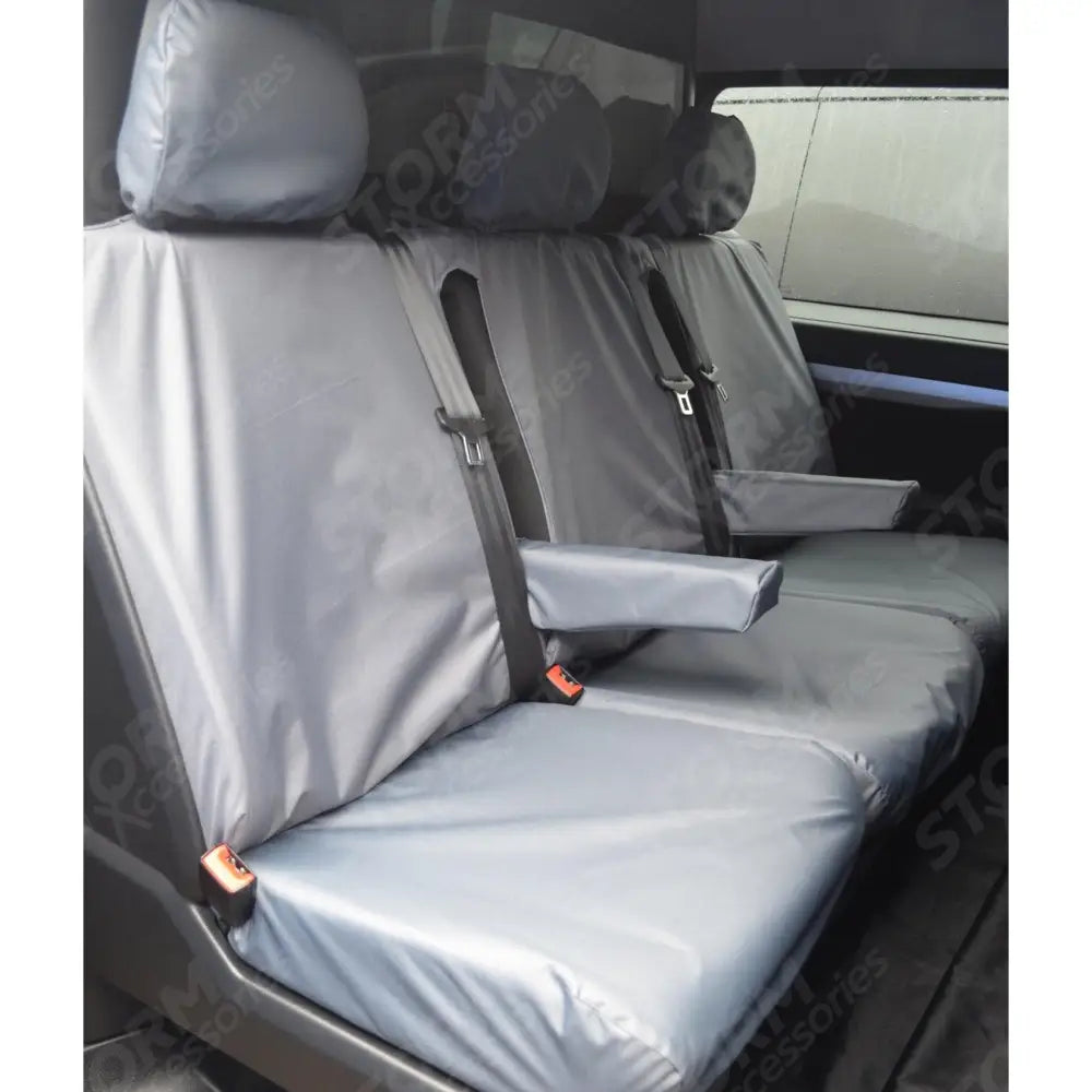 Rear Triple Seat Covers Grey For Citroen Dispatch Van 2016 On