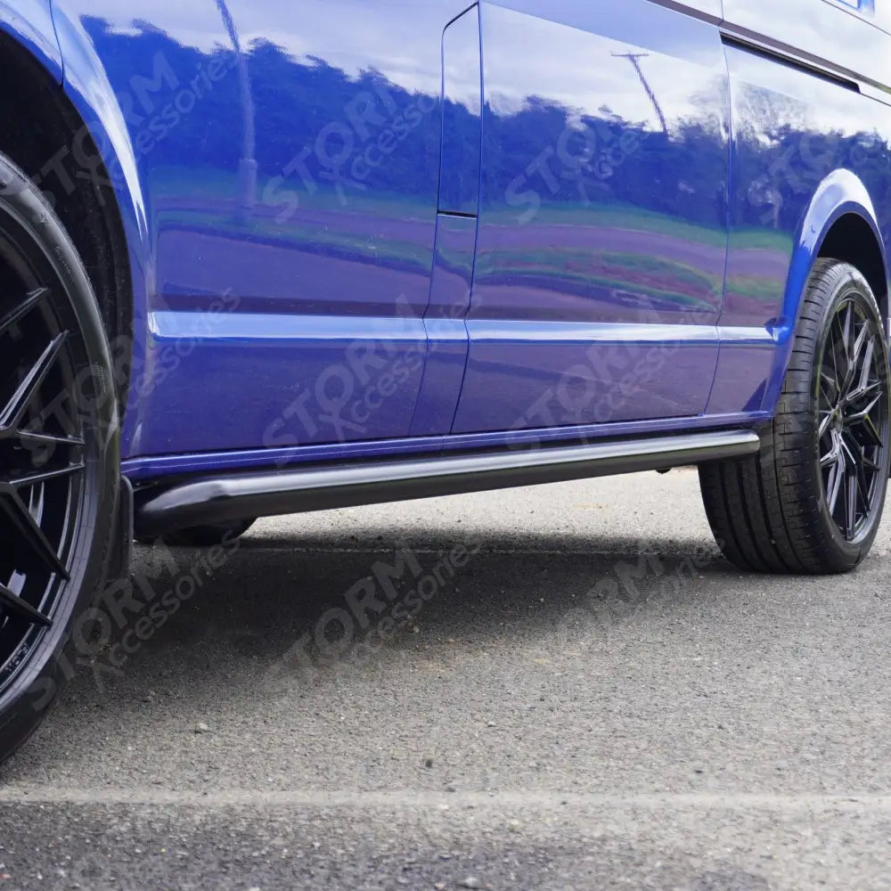 Renault Trafic 2001 On/ Vauxhall Vivaro 2001 -2019 Lwb 2.4 Inch Gloss Black Oe Style Sportline Side Bars - Pair