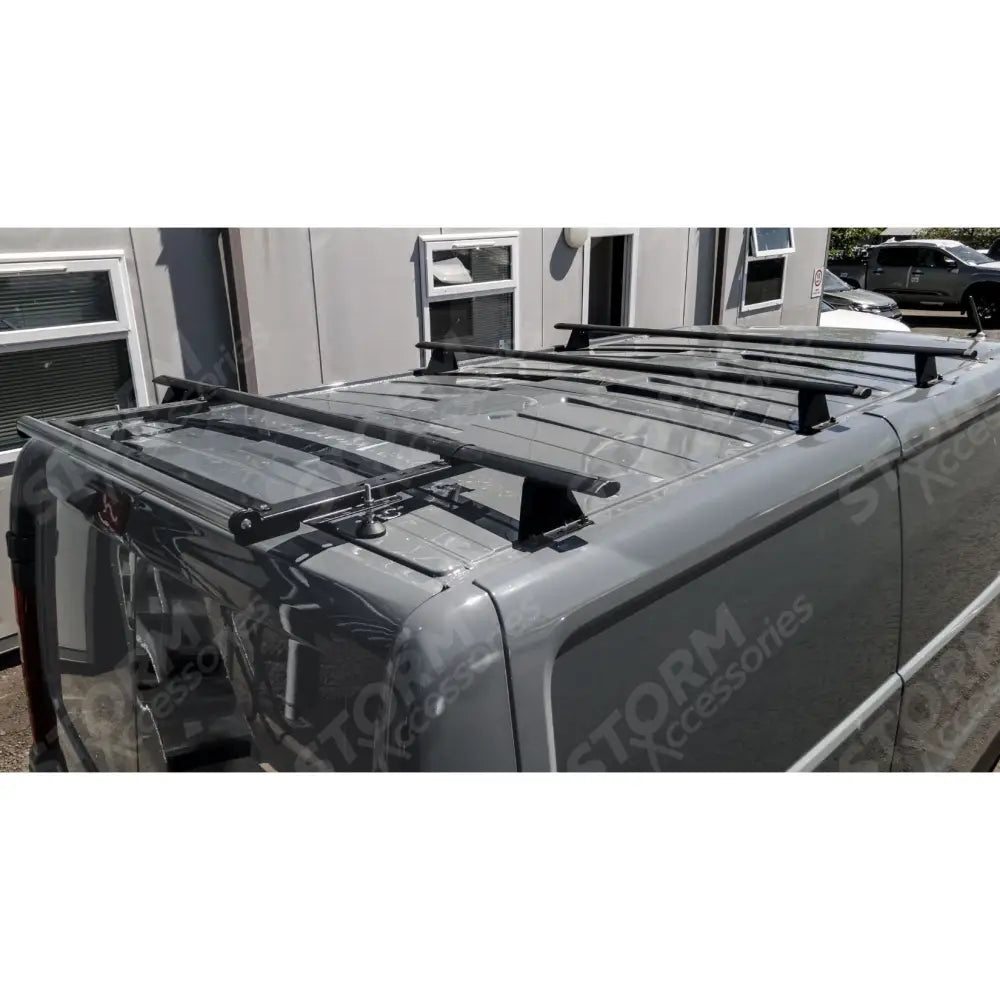 Renault Trafic - Vauxhall Vivaro 2014 On - Ridgerack Roof Rack V2 - 3 Bars Style In Black