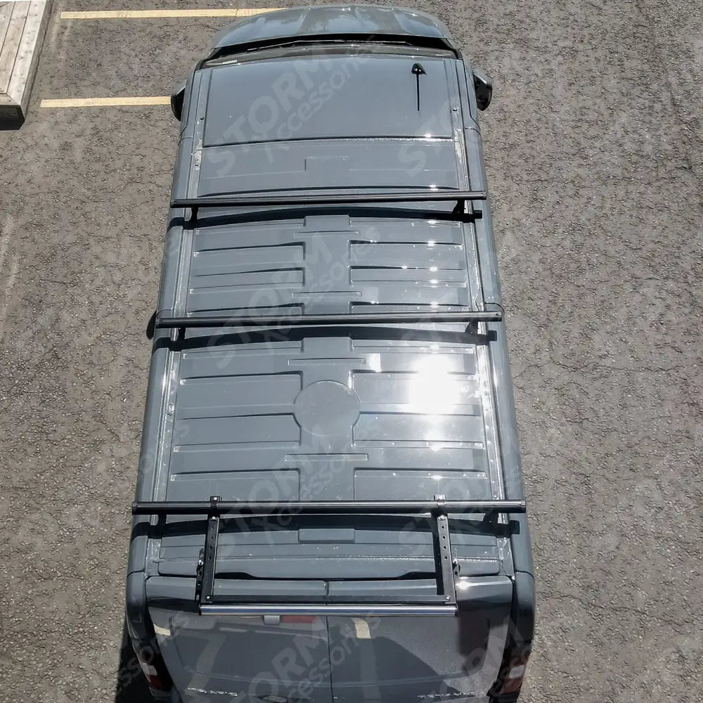 Renault Trafic - Vauxhall Vivaro 2014 On - Ridgerack Roof Rack V2 - 3 Bars Style In Black