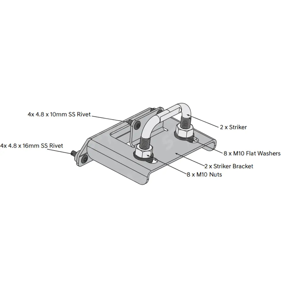 Replacement Egr Aluminium Tonneau Cover H-Type Lock Striker Kit