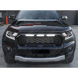 Replacement Grill With LED'S In Gloss Black - Mesh Style For Ranger T6 2016-2019