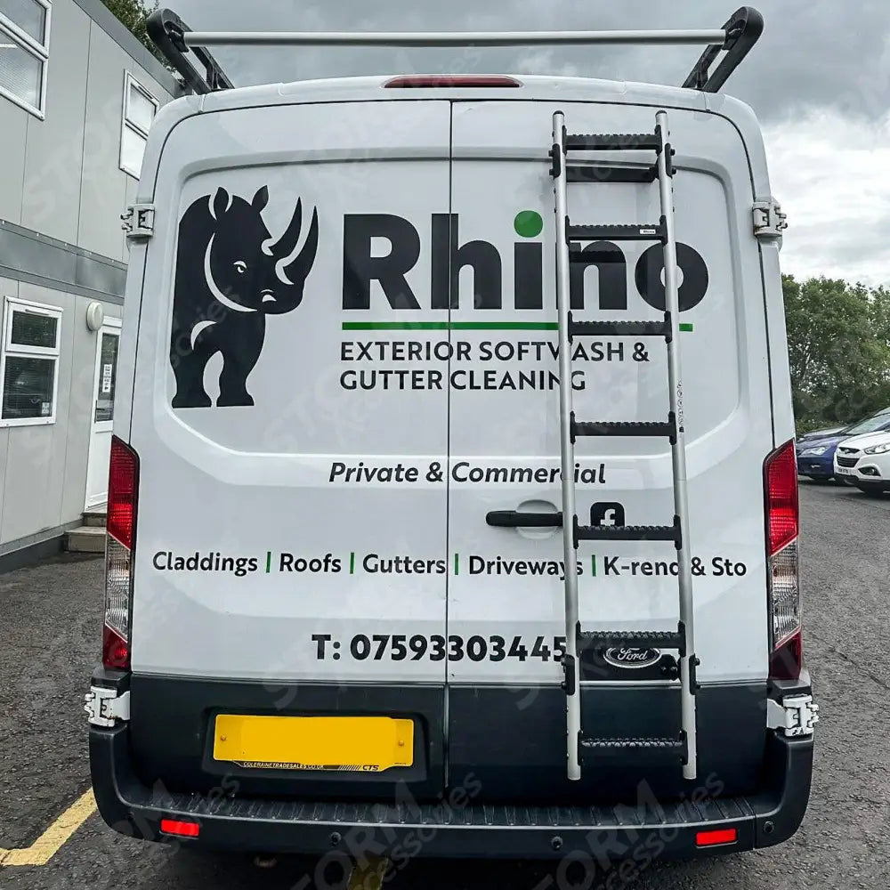 Rhino Aluminium 7 Step Rear Door Ladder - Ford Transit 2014 On