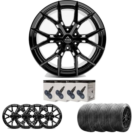 Ridge KN10 Gloss Black 6X120 20 Inch Alloy With Tyre & TPMS Package 245/45/20