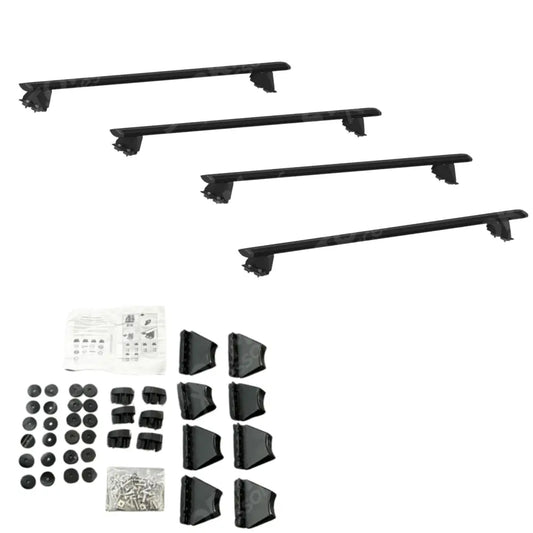 Ridgerack Roof Rack Rails V2 4 Bars Style In Black For Ford Transit MK8 2014 on