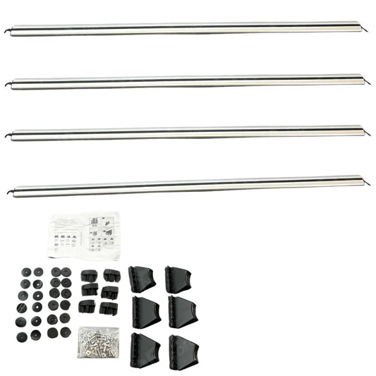 Ridgerack Roof Rack Rails V2 4 Bars Style In Silver For Ford Transit MK8 2014 on
