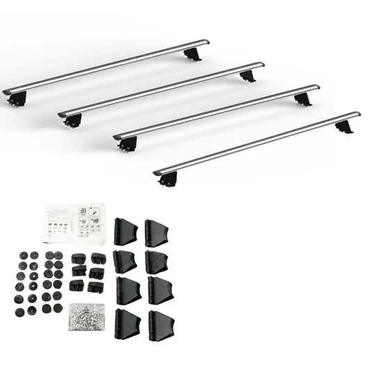 Ridgerack Roof Rack Rails V2 4 Bars Style In Silver For Ford Transit MK8 2014 on