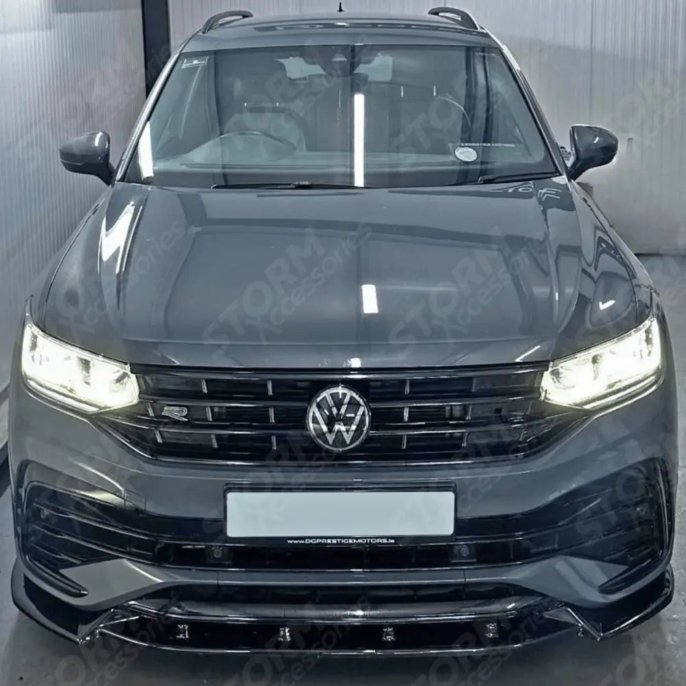 Risper Front Splitter Gloss Black For Volkswagen Tiguan MK2 R / R-Line 2020+