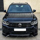 Risper Front Splitter Gloss Black For Volkswagen Tiguan MK2 R / R-Line 2020+