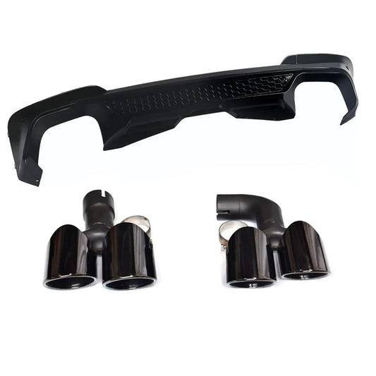BMW X3 G01 PRE LCI Black Knight Rear Diffuser In Gloss Black (With Exhaust Tips)