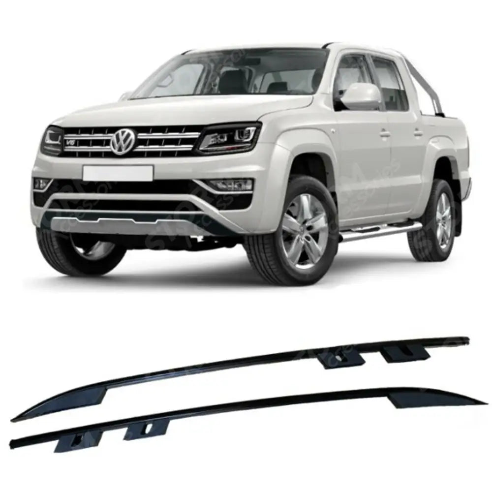 Roof Bars Rails Black Style 2 For Vw Amarok 2010-2022- Double Cab