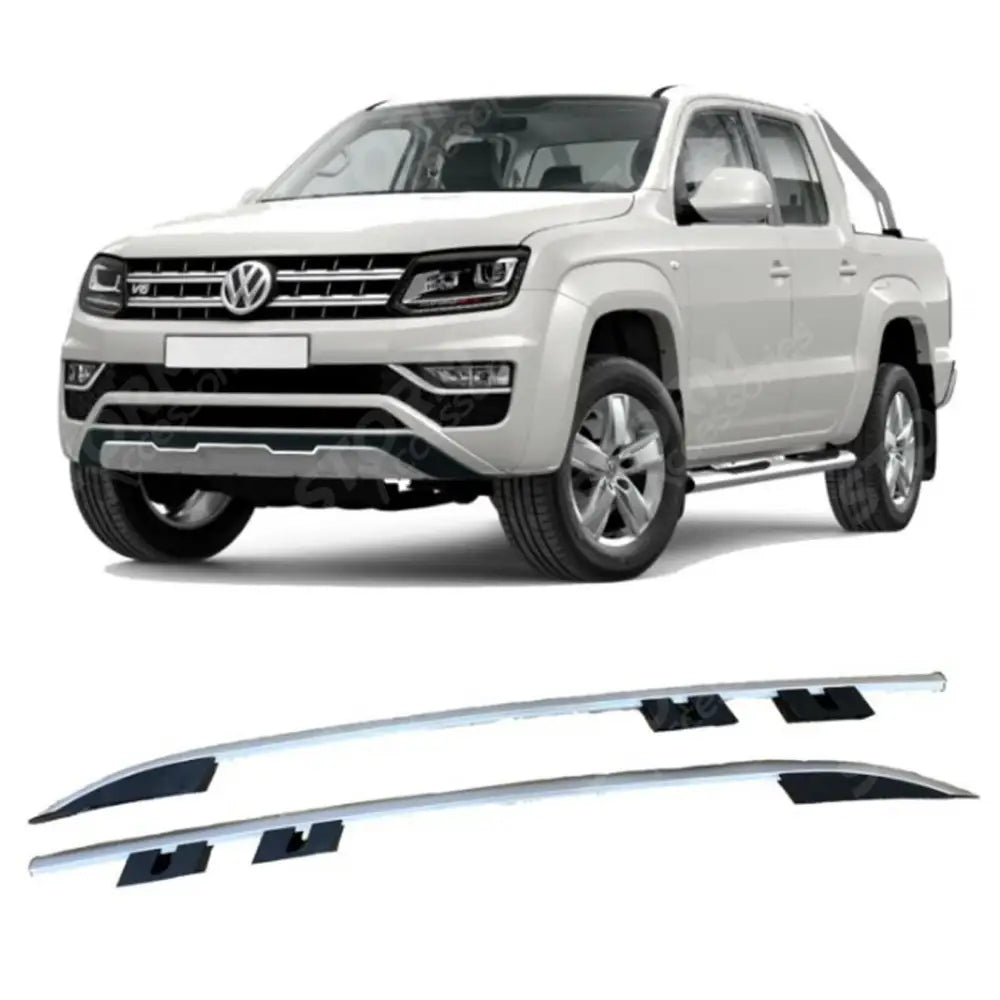 Roof Bars Rails Silver Style 2 For Vw Amarok Double Cab 2010-2022