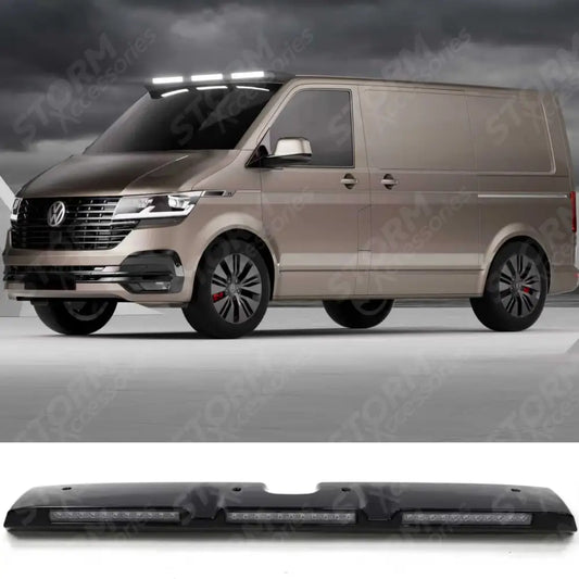 Roof Light Pod 3 Light In Gloss Black For VW Transporter T6.1