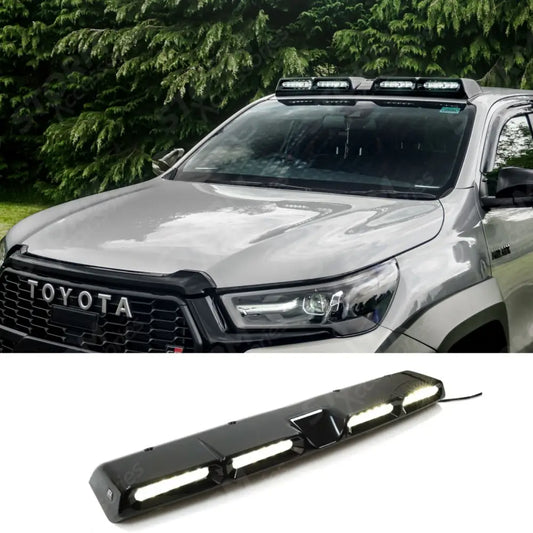 Roof Light Pod Gloss Black For Toyota Hilux 2016 On