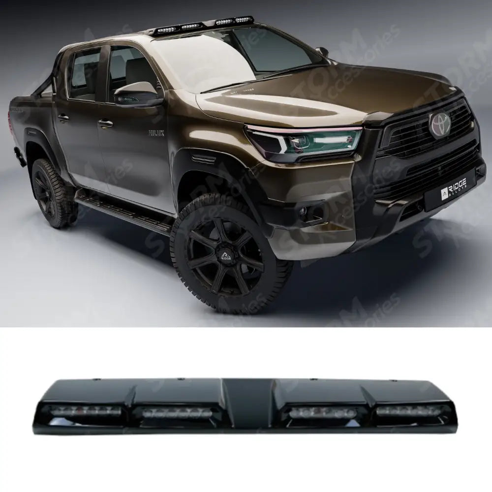 Roof Light Pod Gloss Black For Toyota Hilux 2016 On
