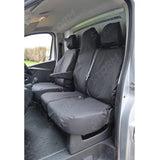 Seat Covers Black For Vauxhall Vivaro 2014-2019 Front Driver And Double Folding Passenger Underseat Storage Renault Trafic 2014 On