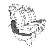 Seat Covers- Fixed 3 Rear Singles Black For Ford Custom Kombi Tourneo 2023+