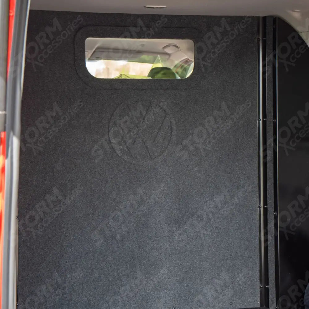 Second Row Carpeted & Embossed Bulkhead With Clear Panel For Volkswagen Transporter T7 2025+