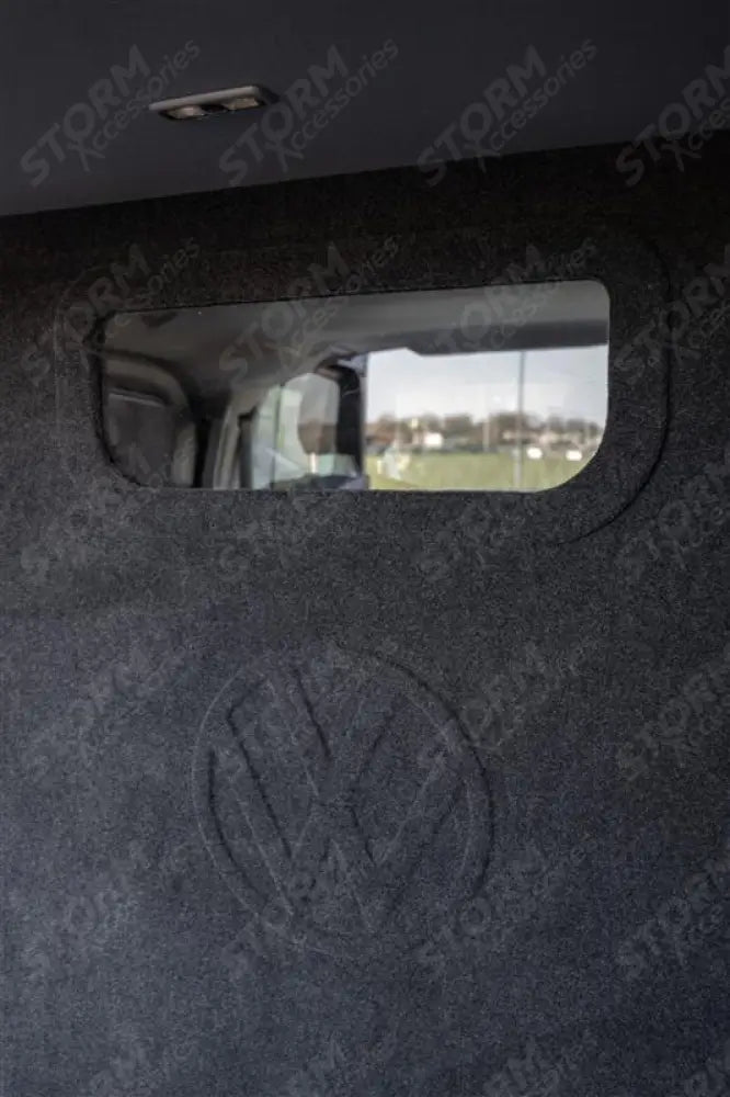 Second Row Carpeted & Embossed Bulkhead With Clear Panel For Volkswagen Transporter T7 2025+