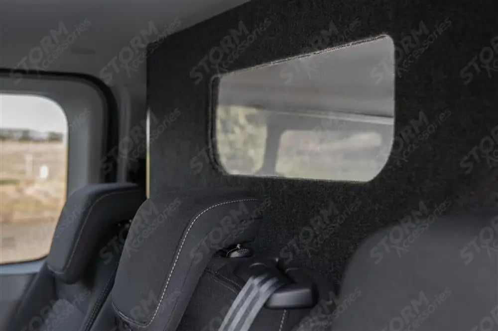 Second Row Carpeted & Embossed Bulkhead With Clear Panel For Volkswagen Transporter T7 2025+