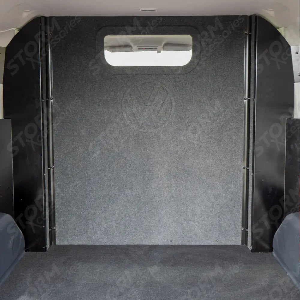 Second Row Carpeted & Embossed Bulkhead With Clear Panel For Volkswagen Transporter T7 2025+