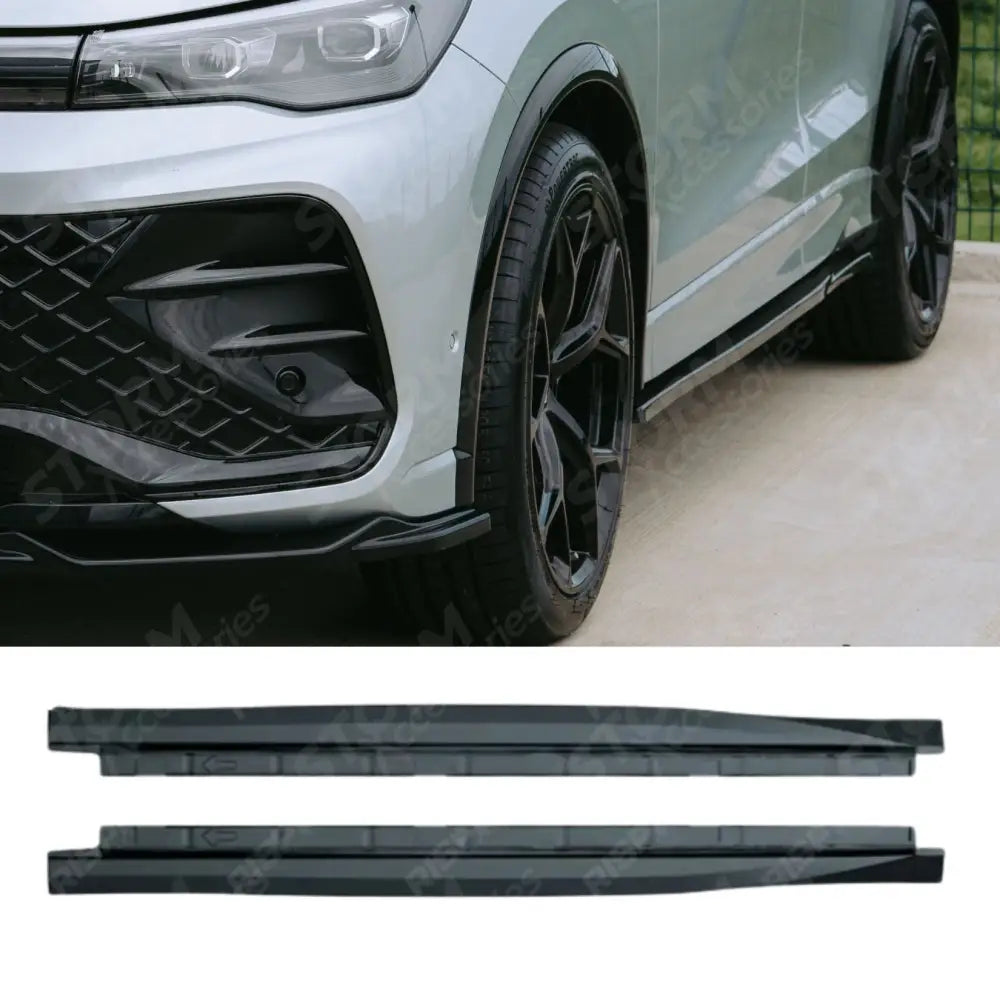 Side Skirts In Gloss Black For VW Tiguan MK3 2024 On