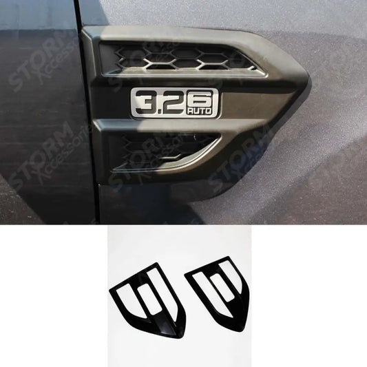 Side Vent Grille Covers Black For Ford Ranger T6 2016-2018