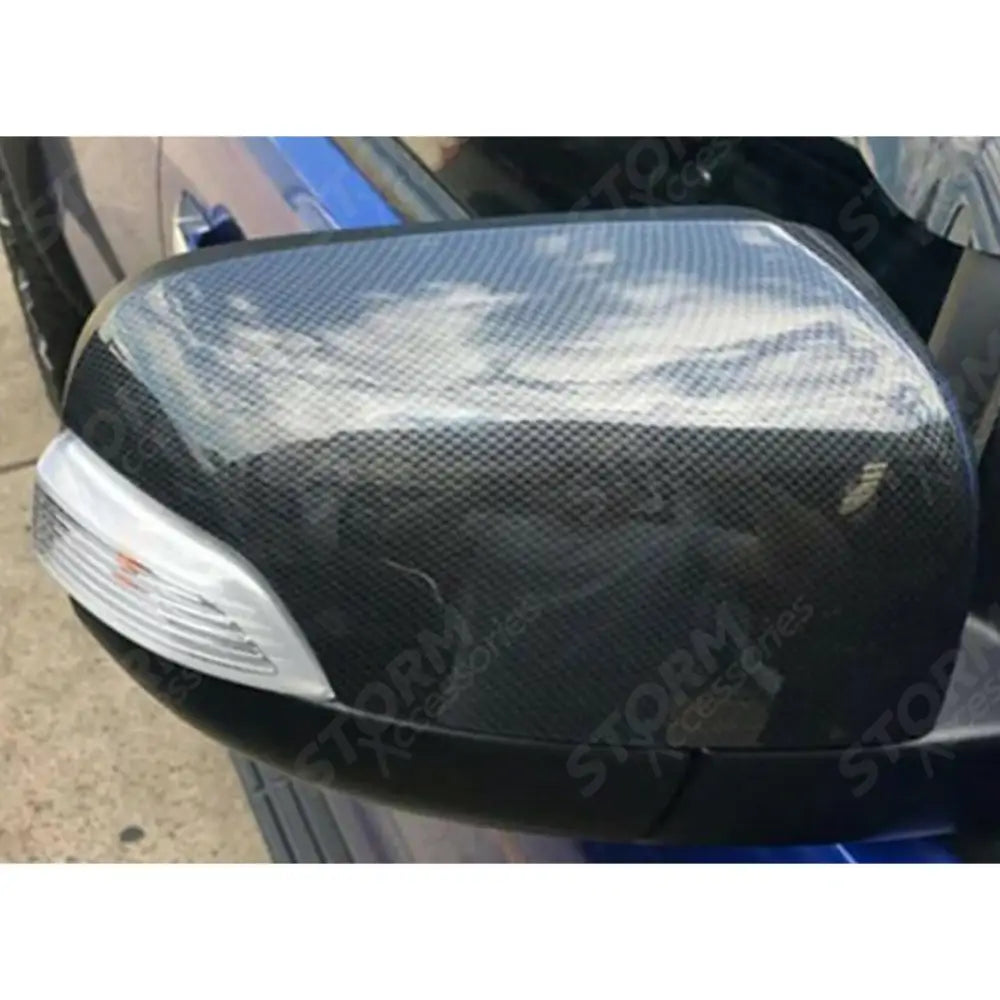 Side Wing Mirror Cover Set Carbon Fibre Look For Ford Ranger T6 2016-2022