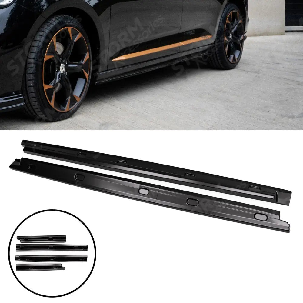 Skirt Splitters Pair In Gloss Black For Volkswagen Caddy Mk5 2021+side