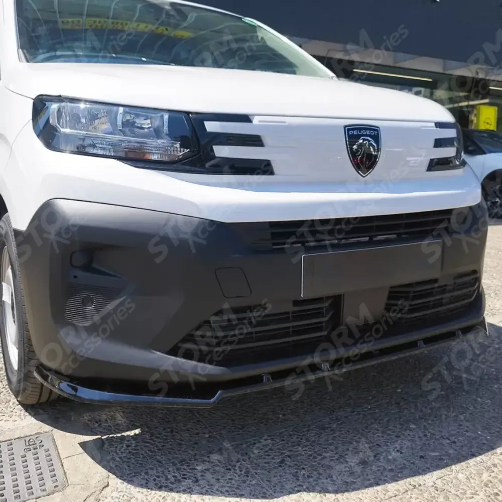 Splitter in Gloss Black For Citroen Berlingo Mk3 / Peugeot Partner Mk3 / Opel Combo E - Front