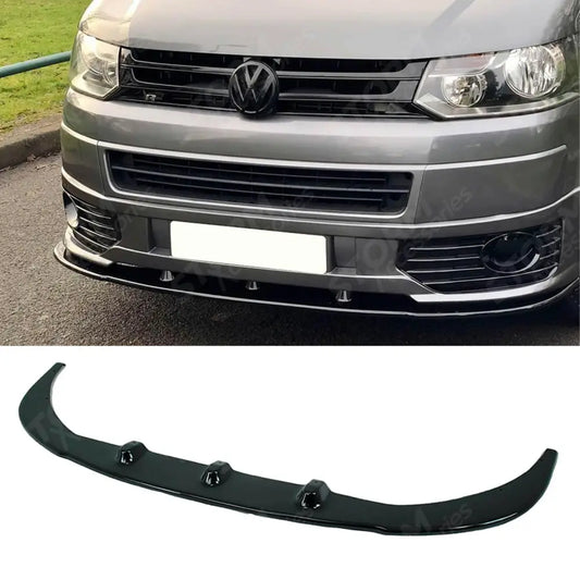 Splitter Spoiler Lip Bumper Black For Vw Transporter T5 Sportline 2010-2015