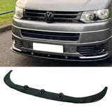 Splitter Spoiler Lip Bumper Black For Vw Transporter T5 Sportline 2010-2015